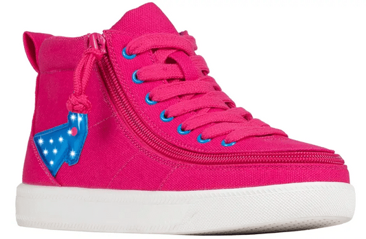 Pink Blue Light Up BILLY High Tops for Diabetes, Plantar Fasciitis, bunions, wide feet, extra wide feet, wheelchair, orthotics