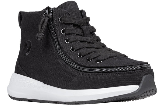 Black BILLY Goat AFO-Friendly High Top Shoes for diabetes, plantar fasciitis, bunions, wide feet, wheelchair use, and orthotics.