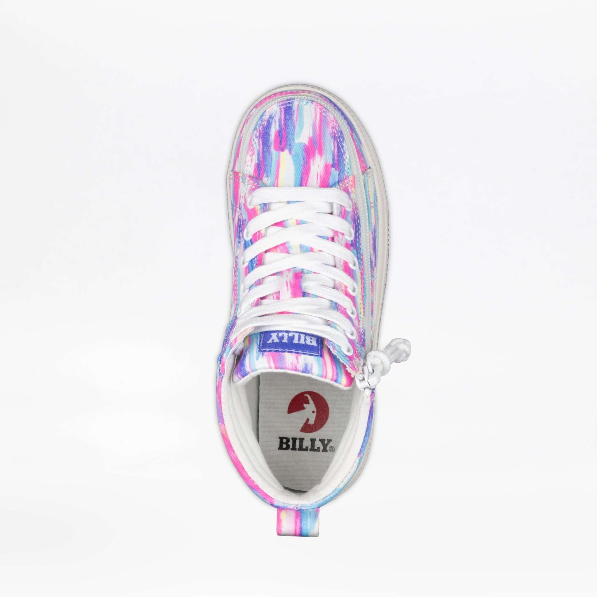 Top view of Summer Breeze BILLY CS 2.0 High sneaker with pastel pattern, ideal for diabetic, orthopedic use, wide and extra wide feet.