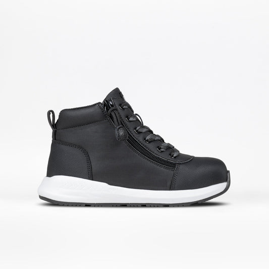 Rugged Black BILLY Goat Dual Zipper High Tops CPMA Certified AFO-Ready