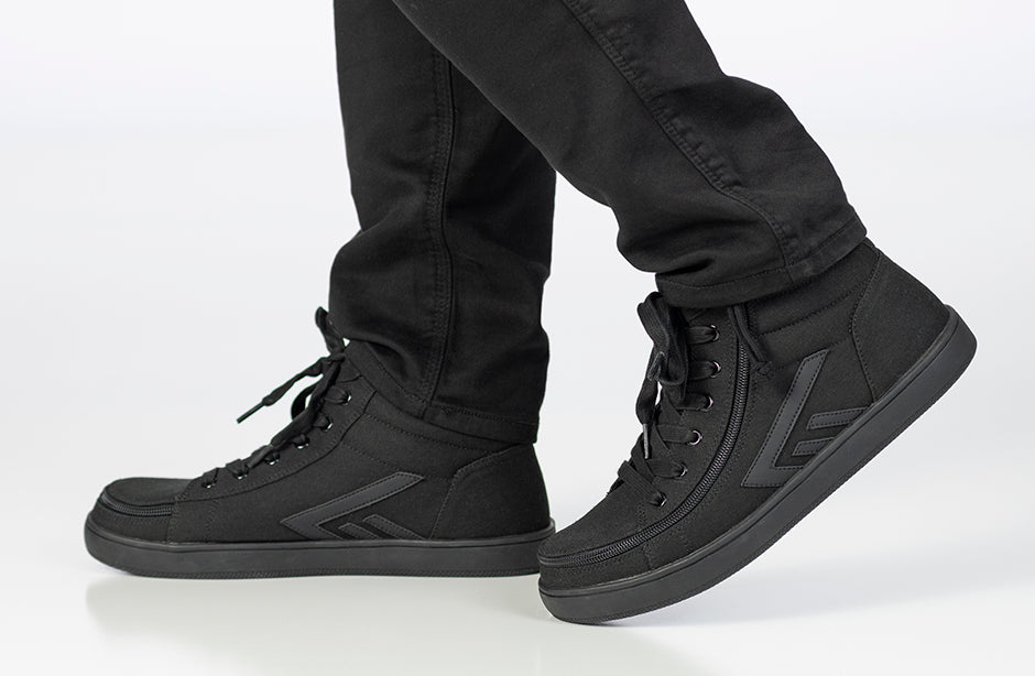 Men's Black BILLY CS 2.0 High Tops, comfort shoes for diabetes, plantar fasciitis, bunions, wide and extra wide feet, wheelchair use.