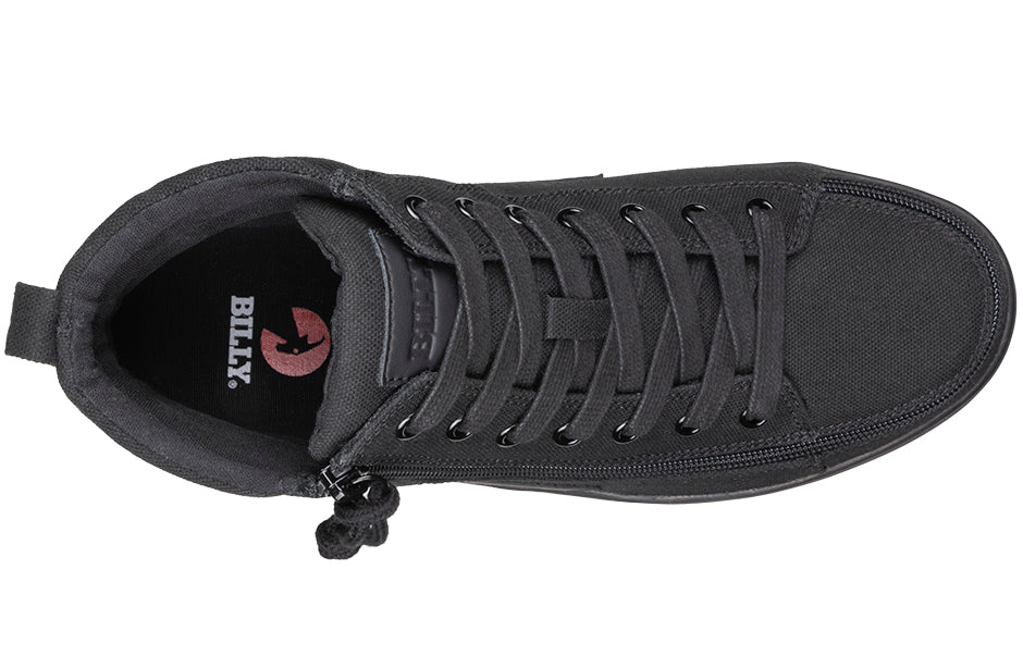 Men's Black BILLY CS 2.0 High Tops for Diabetes, Plantar Fasciitis, bunions, wide feet, orthotics, wheelchair use, skate style.