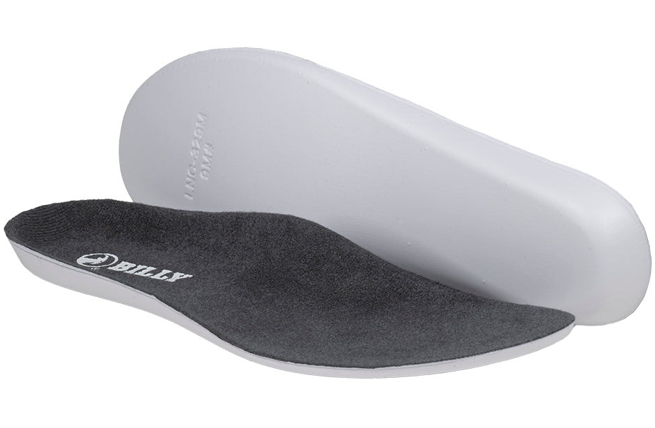 BILLY shoe insole for extra comfort, suitable for orthotics, wide feet, and foot conditions like diabetes and plantar fasciitis.