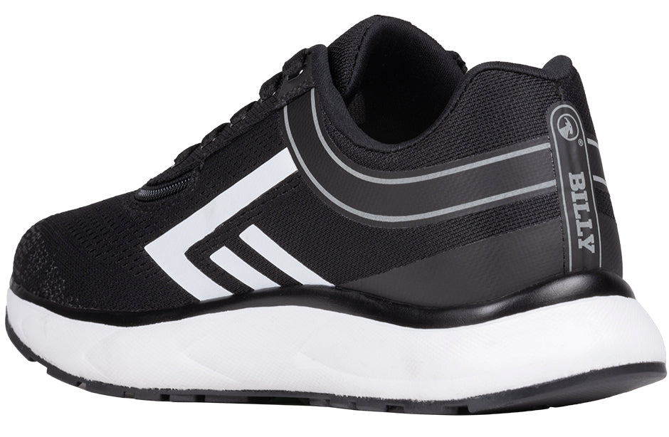 Women's Black/White BILLY Sport Inclusion Sneakers, ideal for diabetes, plantar fasciitis, bunions, wide feet, and orthotics.