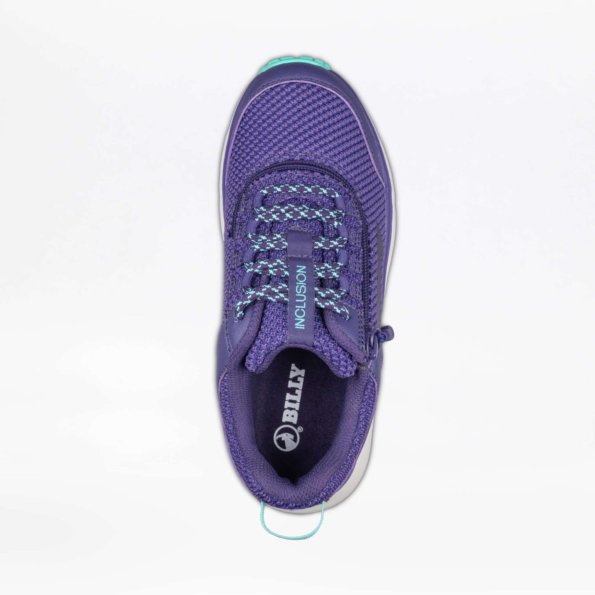 Women's Purple/Mint BILLY Inclusion Trail shoes, comfort for diabetes, plantar fasciitis, bunions, wide and extra wide feet, orthotics use.