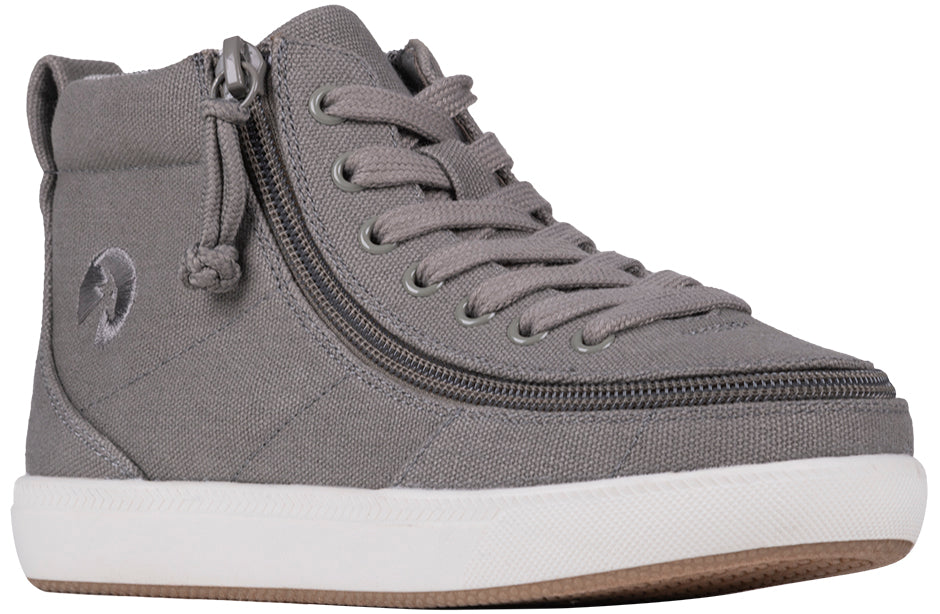 Dark Grey BILLY Classic High Tops, accessible shoes for diabetes, plantar fasciitis, bunions, wide feet, orthotics, and wheelchair use.