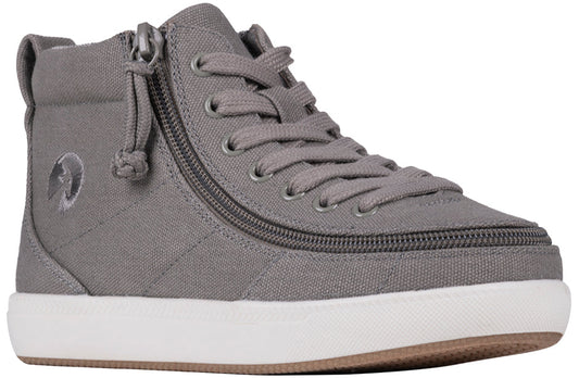 Dark Grey BILLY Classic High Tops, accessible shoes for diabetes, plantar fasciitis, bunions, wide feet, orthotics, and wheelchair use.