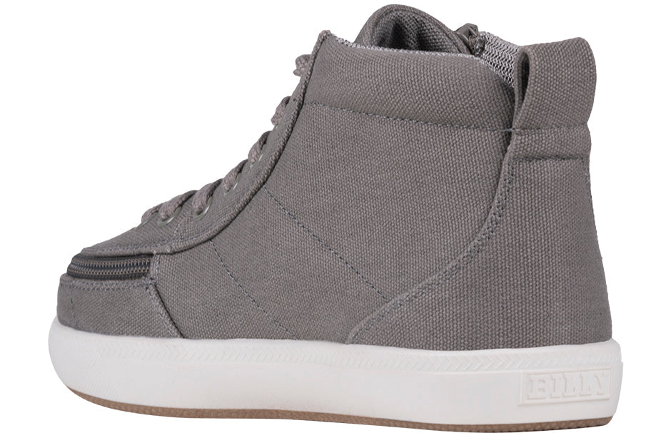 Dark Grey BILLY Classic D|R II High Tops with zipper and laces, ideal for diabetes, plantar fasciitis, bunions, wide and extra wide feet.