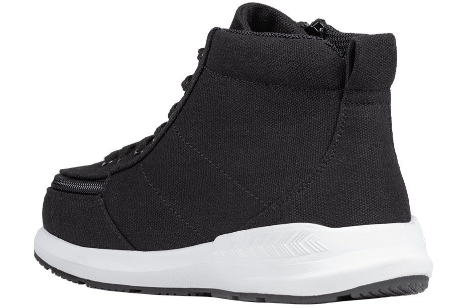 Black BILLY Goat Classic High Top AFO-Friendly Shoes for diabetes, plantar fasciitis, bunions, orthotics, wide feet, wheelchair use