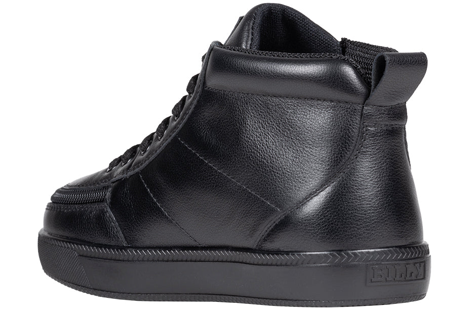 Black Leather BILLY Classic D|R II High Tops, shoes for wide feet, bunions, diabetes, plantar fasciitis, and orthotics.