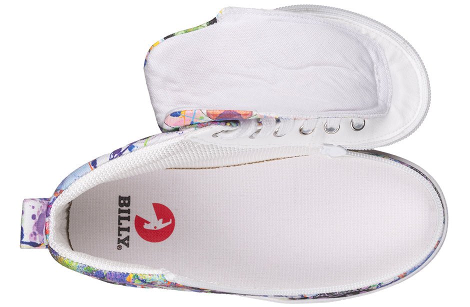 BILLY Lilia High Top with open zipper design showcasing interior, ideal for shoes for diabetes, plantar fasciitis, orthotics, and wide feet.