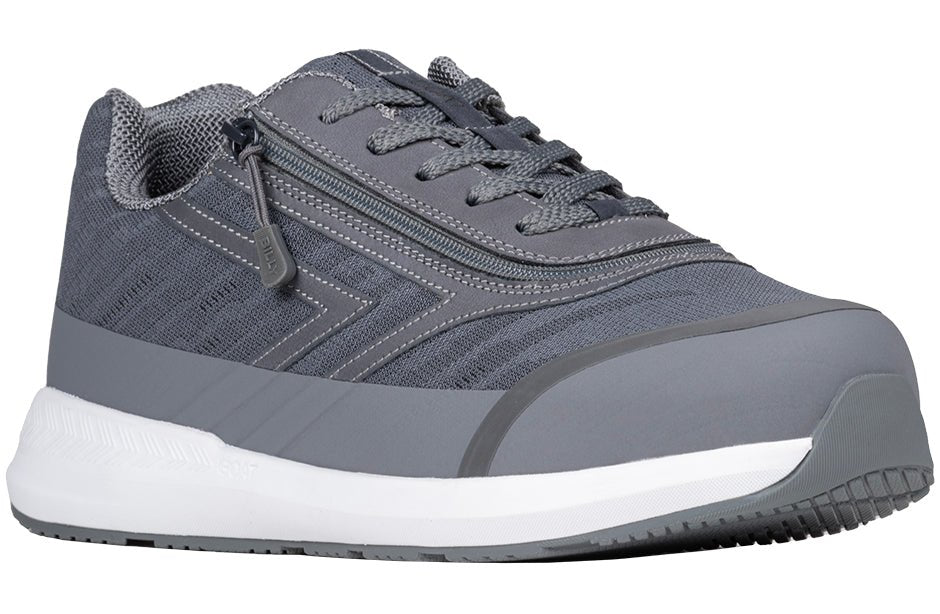 Men's Charcoal BILLY Goat AFO-Friendly Shoes for Diabetes, Plantar Fasciitis, bunions, wide feet, and orthotics, with zipper closure.