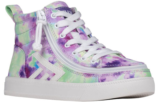 Purple Watercolor BILLY CS High Tops 2.0 shoes, ideal for diabetes, plantar fasciitis, bunions, wide feet, and orthotics.