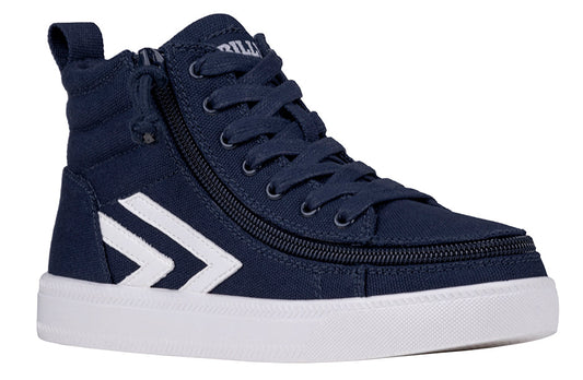 Navy/White BILLY CS 1.0 Sneaker High Tops with wraparound zipper, ideal for shoes for diabetes, plantar fasciitis, and bunions.