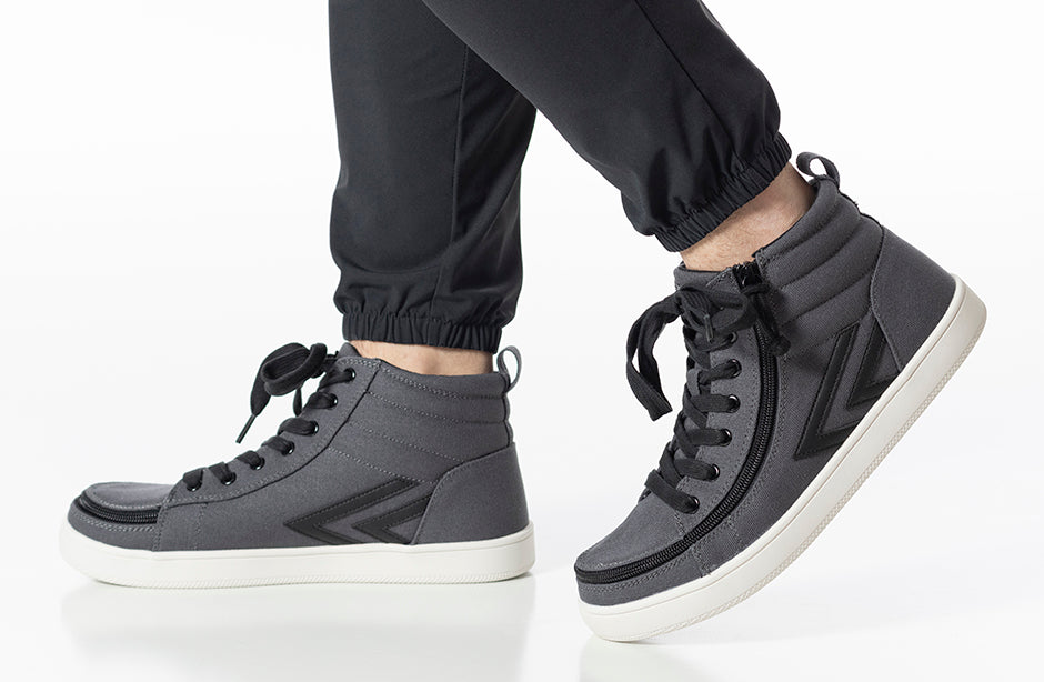 Men's Charcoal/Black BILLY CS 1.0 Sneaker High Tops, suitable for diabetics, plantar fasciitis, bunions, wide feet, orthotics.