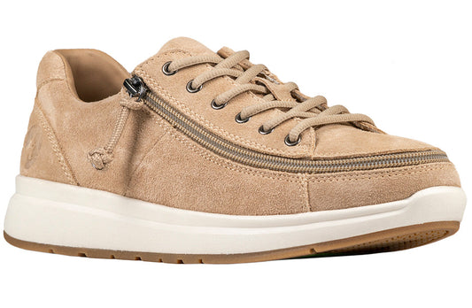 Women's Tan Suede Comfort Shoes with Zipper for Diabetes, Plantar Fasciitis, Bunions, Wide Feet and Orthotics Support