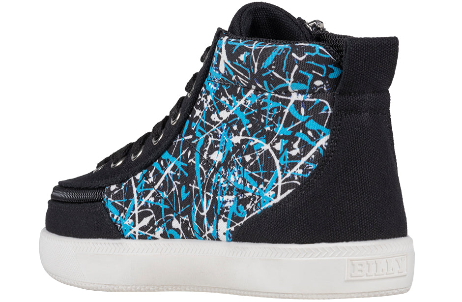 Black Graffiti BILLY Classic D|R II High Tops shoes, ideal for diabetes, plantar fasciitis, bunions, and wheelchair use.