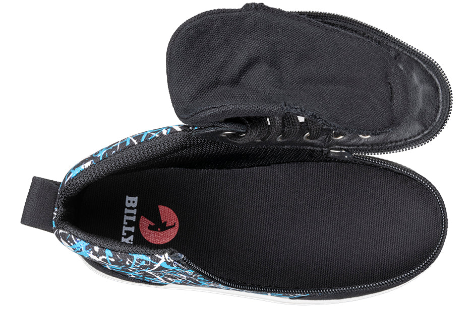 BILLY Classic D|R II High Tops with open perimeter zipper showing easy access, ideal for diabetes, plantar fasciitis, and wide feet.