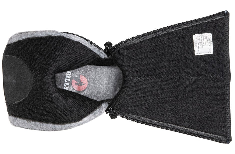 Top view of Black BILLY EZ Boots with open zippers showcasing interior, ideal for diabetes, bunions, plantar fasciitis, and orthotics.
