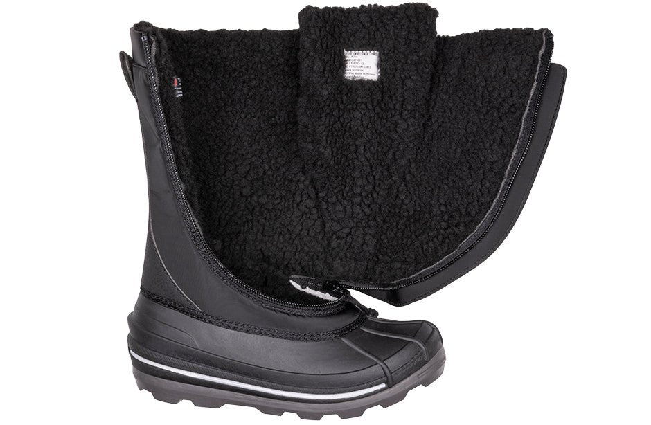 Black BILLY Ice Winter Boots with insulation for extreme cold. Ideal for diabetes, plantar fasciitis, bunions, wide feet, orthotics.
