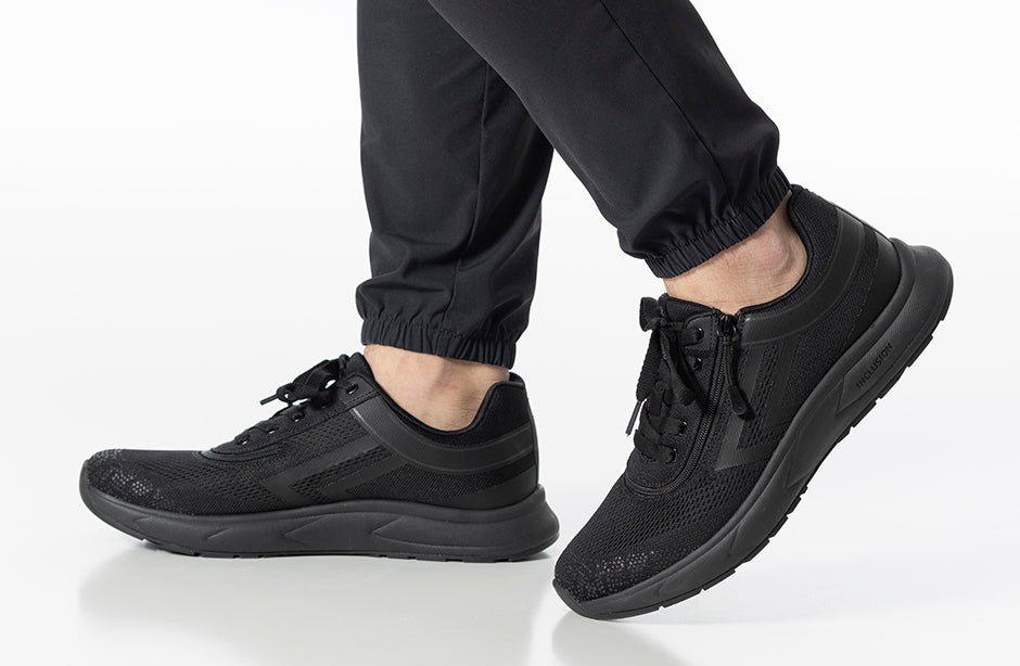 Men's Black BILLY Sport Inclusion Sneakers ideal for diabetes, plantar fasciitis, bunions, wide feet, and orthotic use.