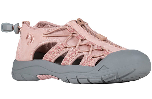Women's Blush BILLY River Sandals with durable faux leather, adjustable bungee, and rubber outsole, ideal for orthotics and wide feet.