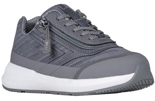 Charcoal BILLY Goat AFO-Friendly Shoe with wrap zipper, ideal for diabetes, plantar fasciitis, bunions, and orthotic use.