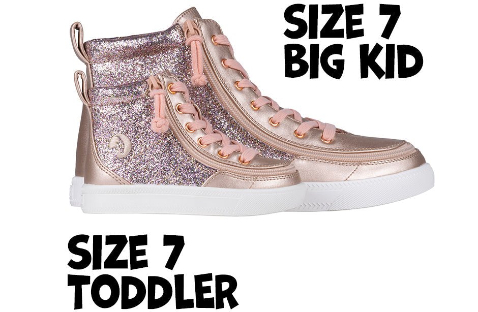 Rose Gold V2 Unicorn BILLY Classic Lace Highs - Shoes for Diabetes, Plantar Fasciitis, bunions, wide feet, wheelchair use, orthotics.