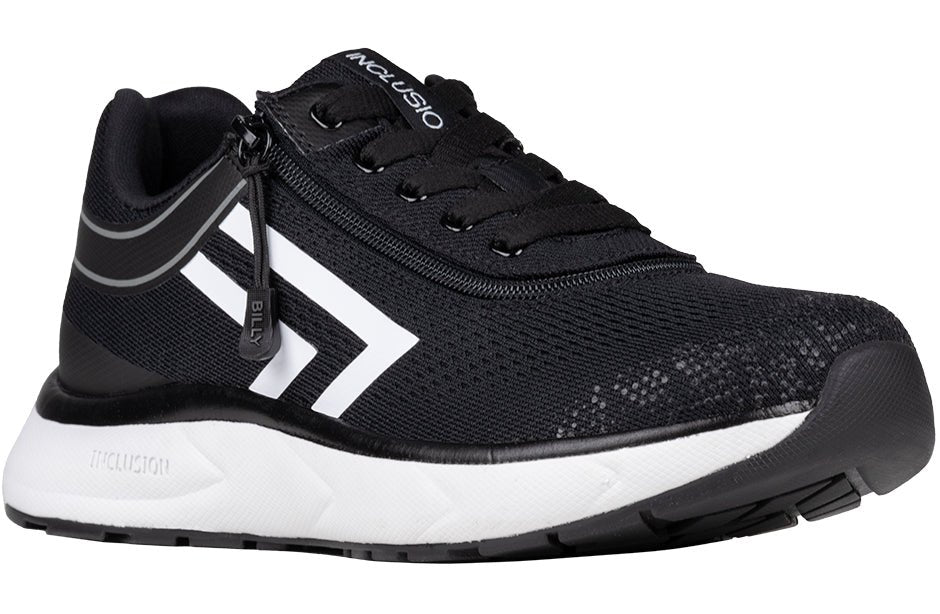 Women's Black/White BILLY Sport Inclusion Too Sneakers for diabetes, plantar fasciitis, bunions, wide feet, and orthotics.