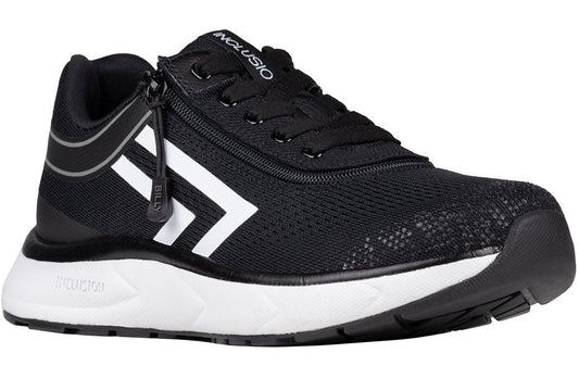 Women's Black/White BILLY Sport Inclusion Too Sneakers for diabetes, plantar fasciitis, bunions, wide feet, and orthotics.