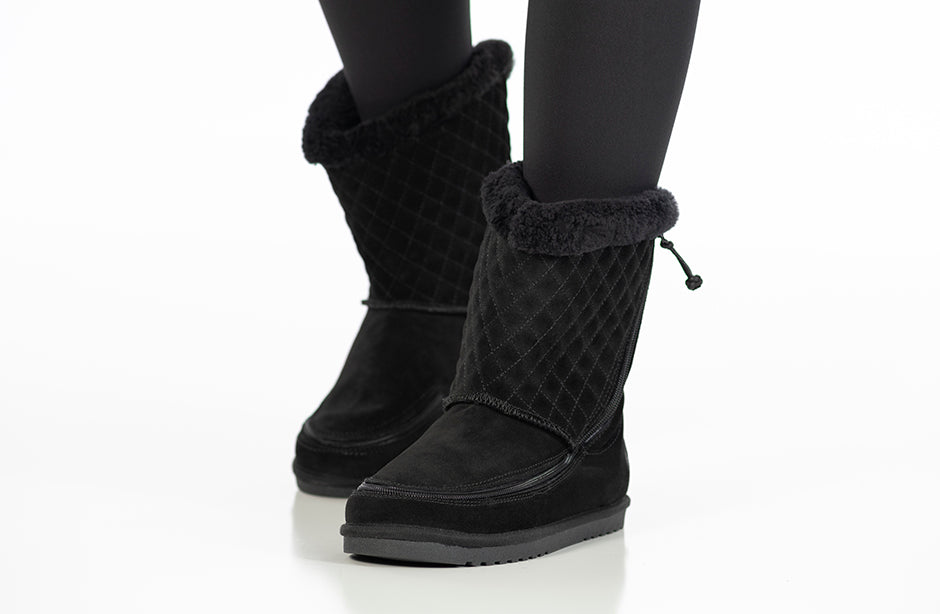 Black BILLY Cozy Quilt Warm Lux Boots