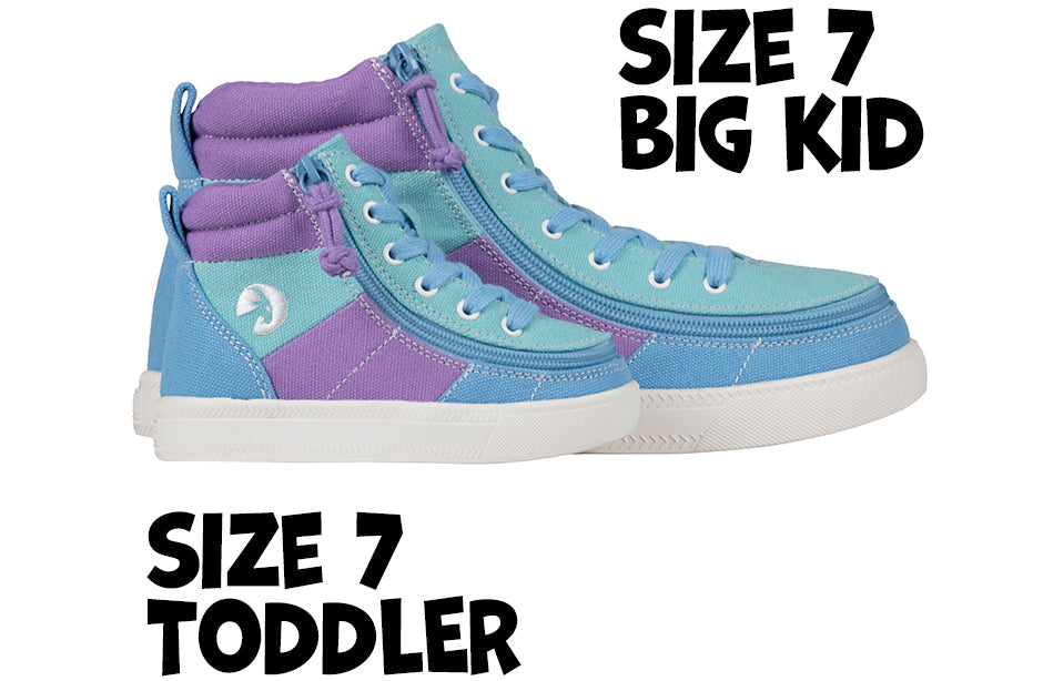 Moon BILLY Street High Tops in color lock design, size 7 toddler and big kid. Shoes for diabetes, plantar fasciitis, and orthotics.