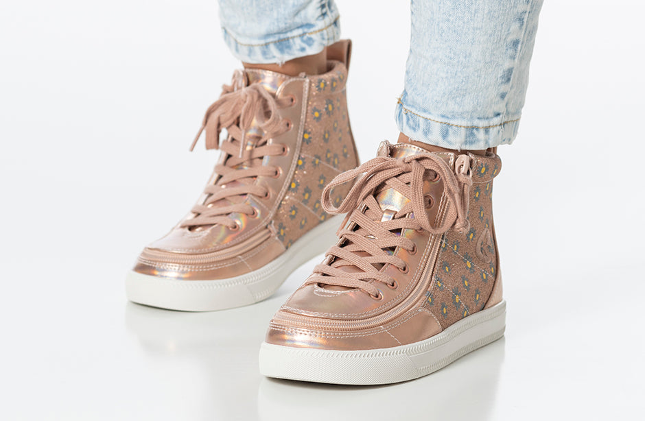 Rose Gold Daisy BILLY Classic Lace High Tops