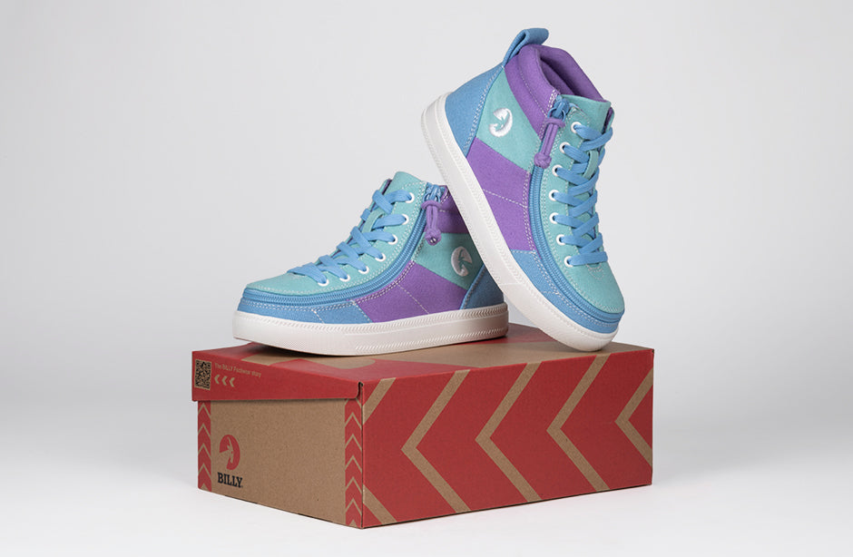 SALE - Moon BILLY Street High Tops on a shoe box, designed for comfort with features for diabetes, plantar fasciitis, and wide feet.