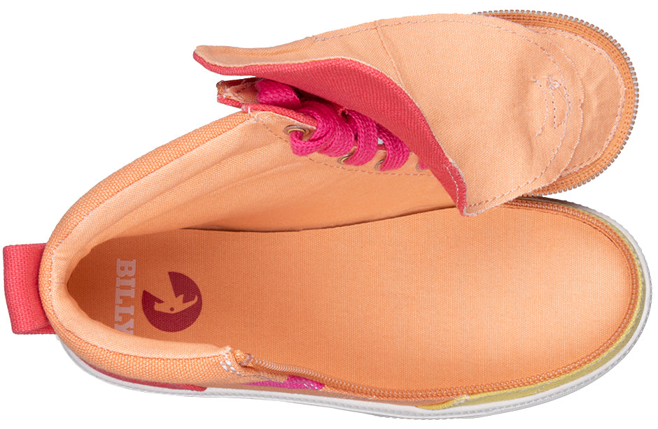 Sunset BILLY Street High Tops with wraparound zipper open, showing removable insole; ideal for diabetes, plantar fasciitis, bunions.