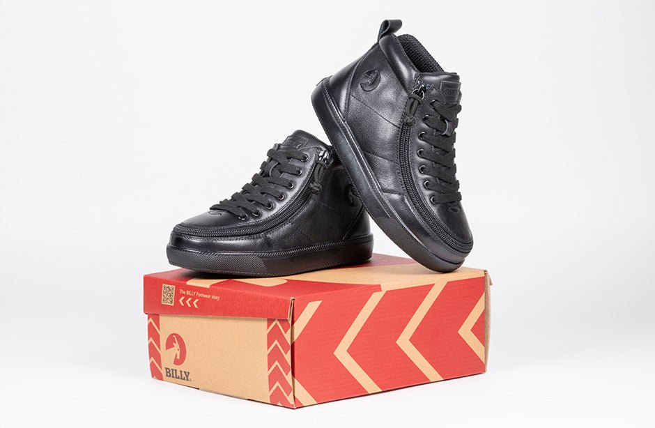 Black to the Floor Leather BILLY Classic D|R II High Tops - BILLY Footwear® Canada