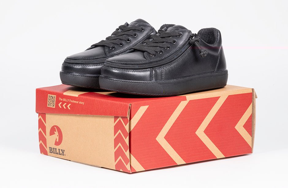 Black to the Floor Leather BILLY Classic D|R II Low Tops - BILLY Footwear® Canada