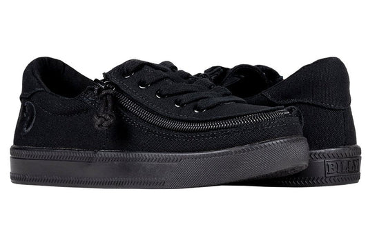 Toddler Black BILLY Classic Lace Lows, eco-friendly shoes for diabetes, plantar fasciitis, bunions, wide feet, and orthotics.