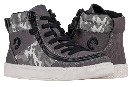 Baskets montantes BILLY Street camouflage gris pour enfants