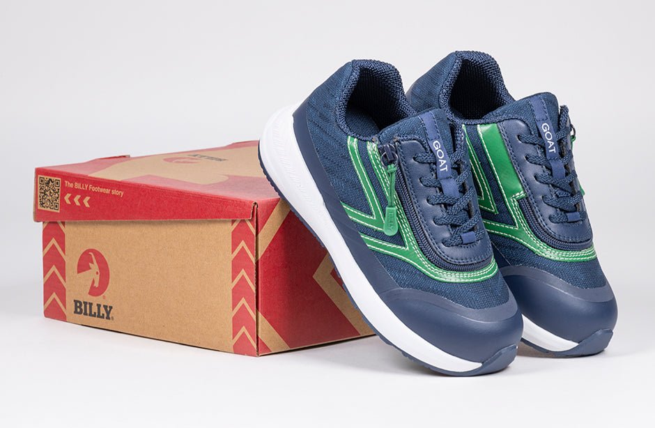 Navy/Green BILLY Goat AFO-Friendly Shoes - BILLY Footwear® Canada