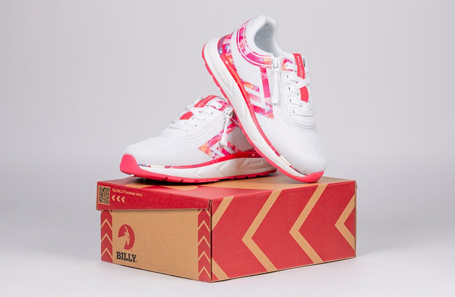 Pink Marble BILLY Sport Inclusion Athletic Sneakers - BILLY Footwear® Canada