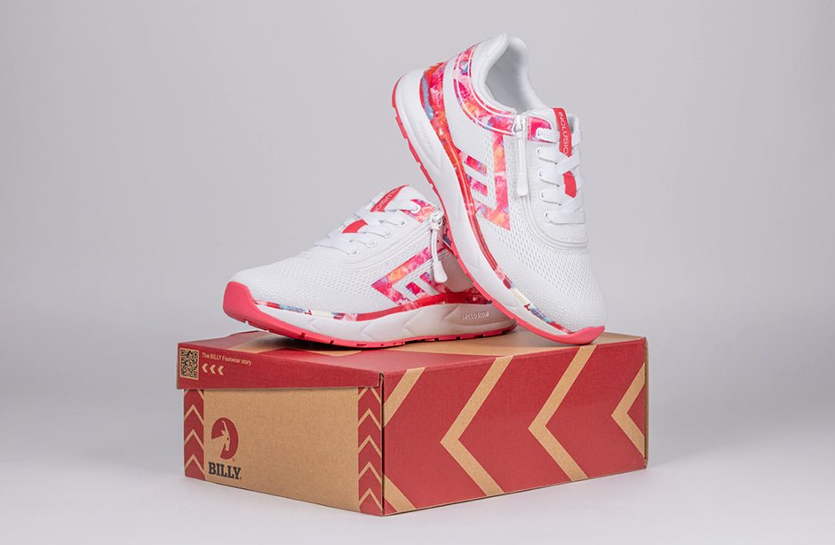 Women's Pink Marble BILLY Sport Inclusion Athletic Sneakers - BILLY Footwear® Canada