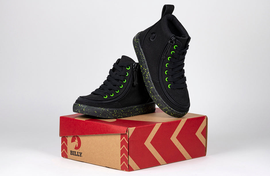 Black/Green Speckle BILLY Classic Lace High Tops