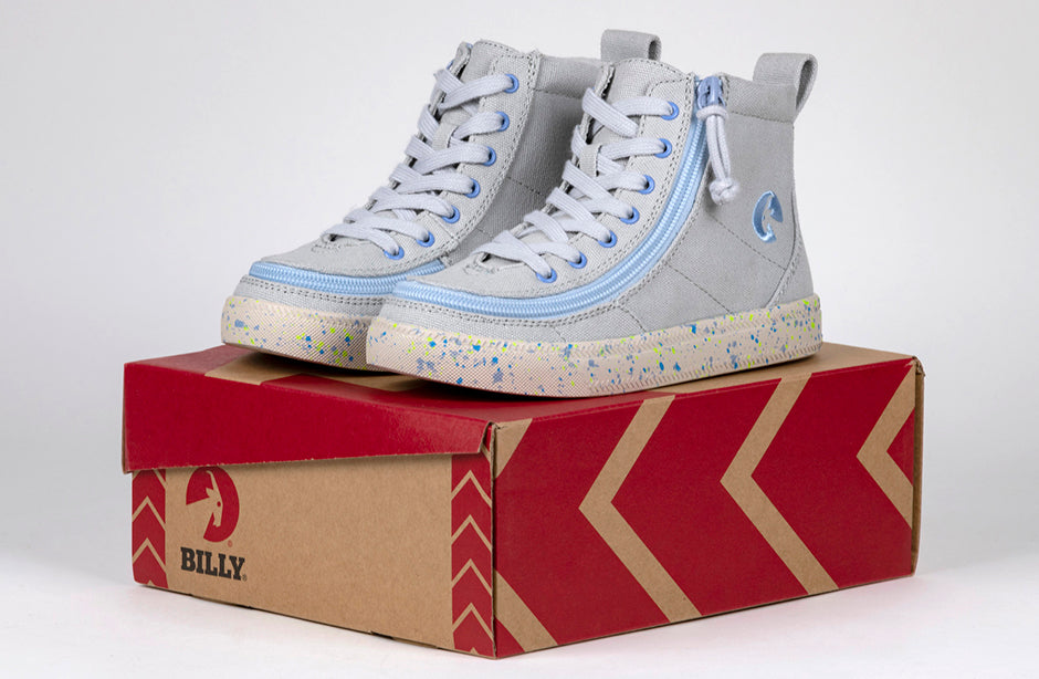 Grey/Blue Speckle BILLY Classic Lace High Tops