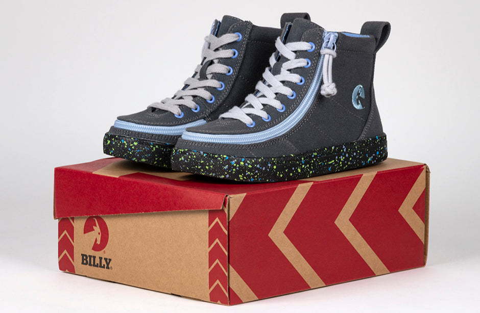 Charcoal/Blue Speckle BILLY Classic Lace High Tops