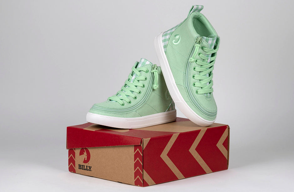Green Gingham BILLY Classic Lace High Tops