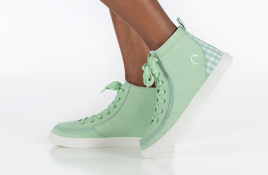 Green Gingham BILLY Classic Lace High Tops