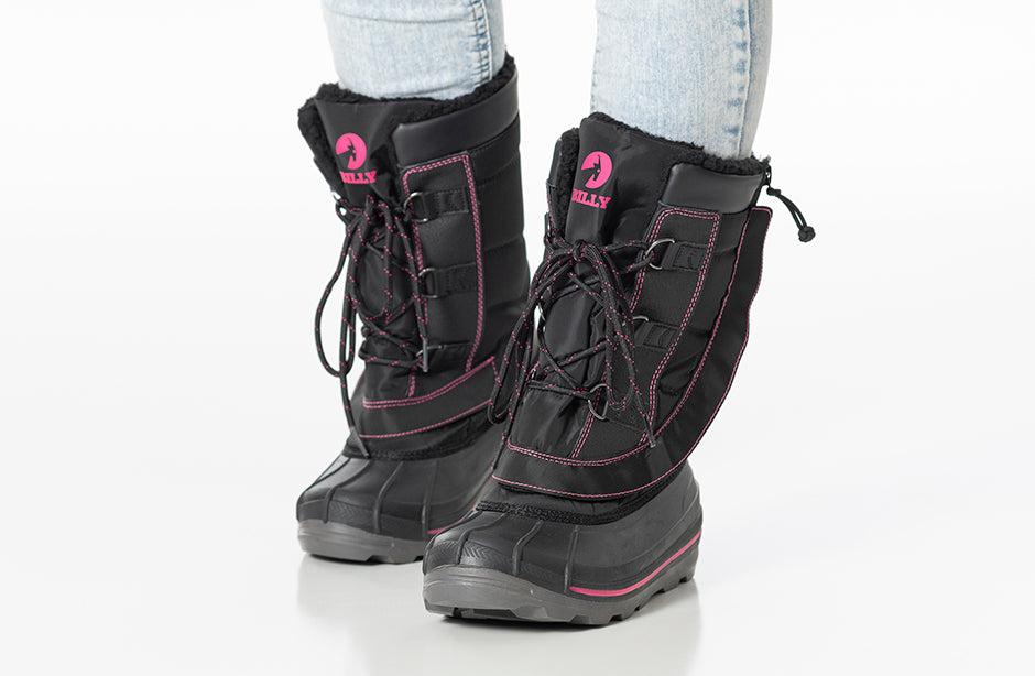 Black pink boots shop