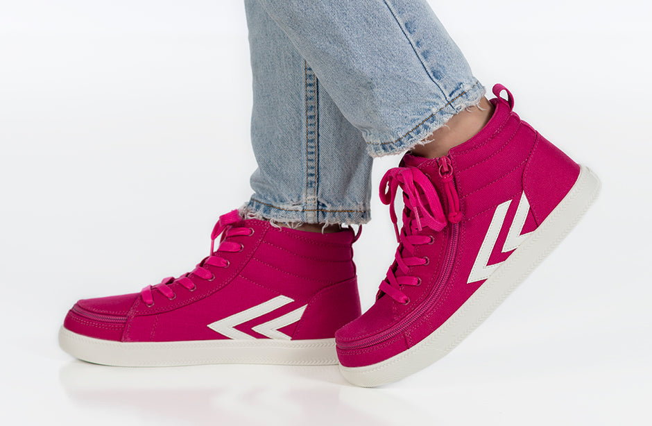Neon pink sales high top sneakers