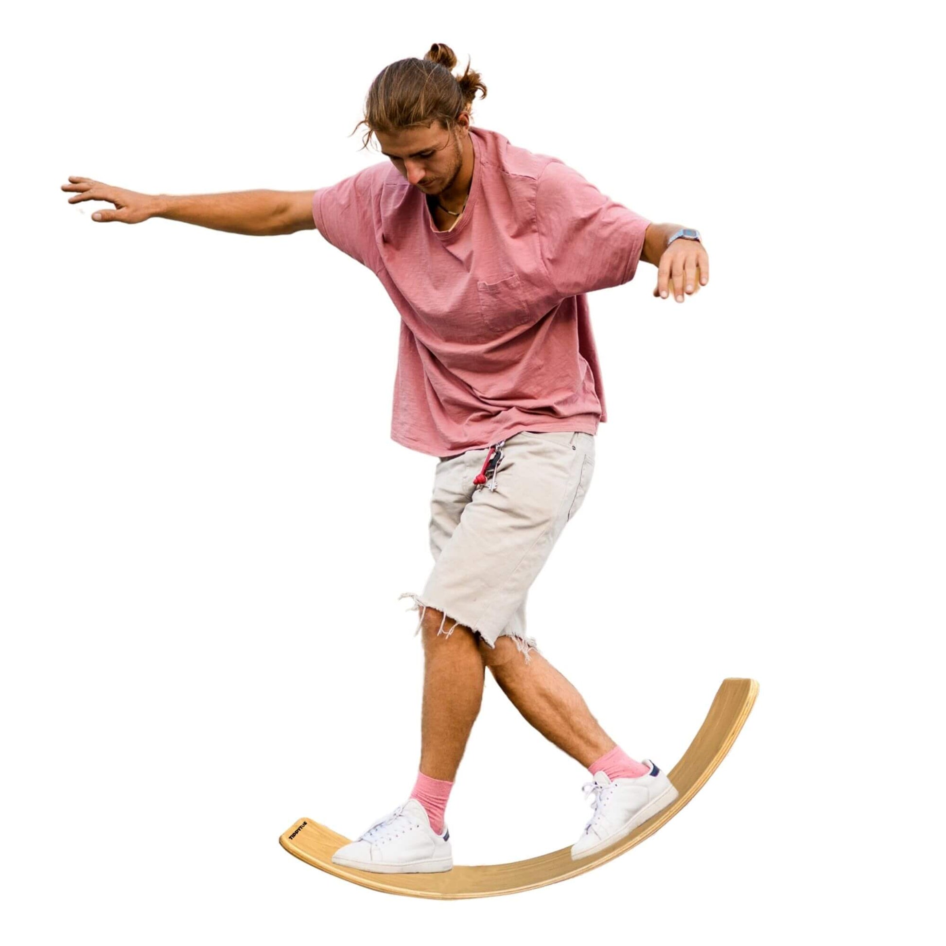 BILLY Wooden Balance Exercise Board, Kids & Adult, Yoga Curvy Board, Wobble Board Natural Wood for Kids,Adults - BILLY Footwear® Canada